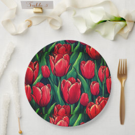 Plato De Papel Placa de papel boda/ducha de flores