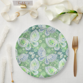 Plato De Papel Placa de papel boda/ducha de mariposa