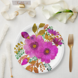 Plato De Papel Placa de papel boda/ducha floral