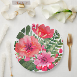 Plato De Papel Placa de papel boda/ducha floral