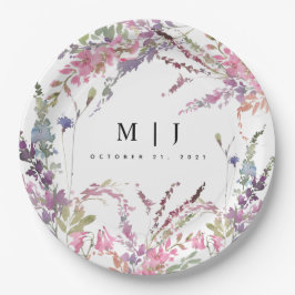 Plato De Papel Placa de papel Boda floral floral primavera