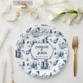 Plato De Papel Placa de papel Boda personalizada de la Marina de 