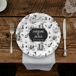 Plato De Papel Placa de papel Boda personalizada para toile de Bo