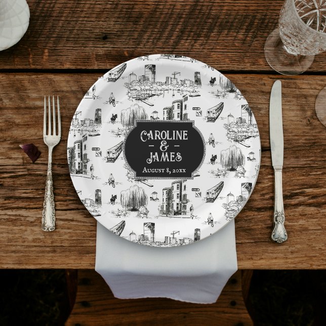 Plato De Papel Placa de papel Boda personalizada para toile de Bo (Subido por el creador)