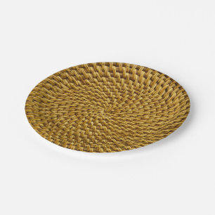 Plato De Papel Placa de papel Boho de mimbre personalizada