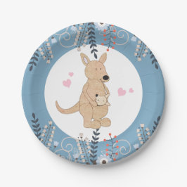 Plato De Papel Placa de papel Boho Kangaroo Baby Shower