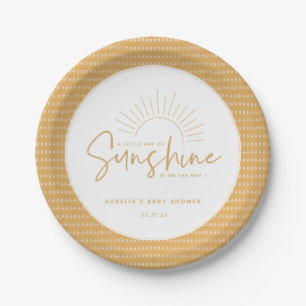 Plato De Papel Placa de papel Boho Sunshine Baby Shower