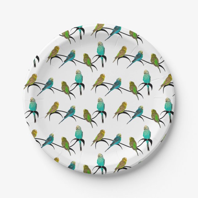 Plato De Papel Placa de papel Budgie Frenzy (Anverso)
