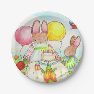 Plato De Papel Placa de papel Bunny Birthday Party