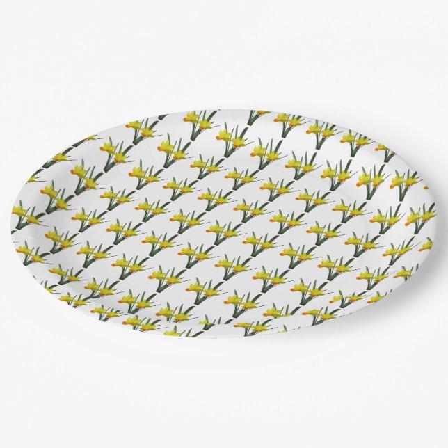 Plato De Papel Placa de papel - Campo de Daffodils (Angular)