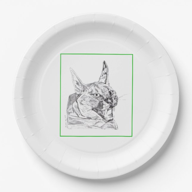 Plato De Papel Placa de papel caracal (Anverso)