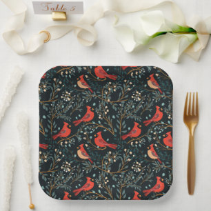 Plato De Papel Placa de papel cardinal vintage