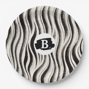 Plato De Papel Placa de papel cebra personalizado - Personalizada