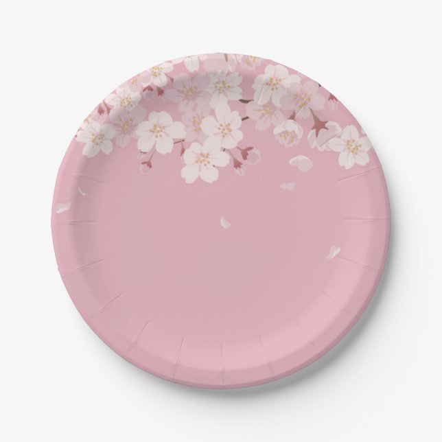 PLATO DE PAPEL PLACA DE PAPEL: CHERRY BLOSSOM PETALES (Anverso)