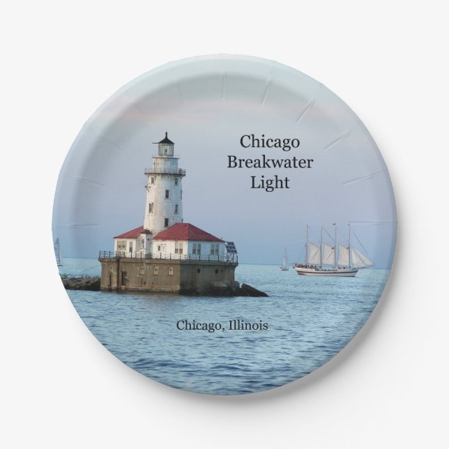 Plato De Papel Placa de papel Chicago Breakwater Light & Windy II (Anverso)