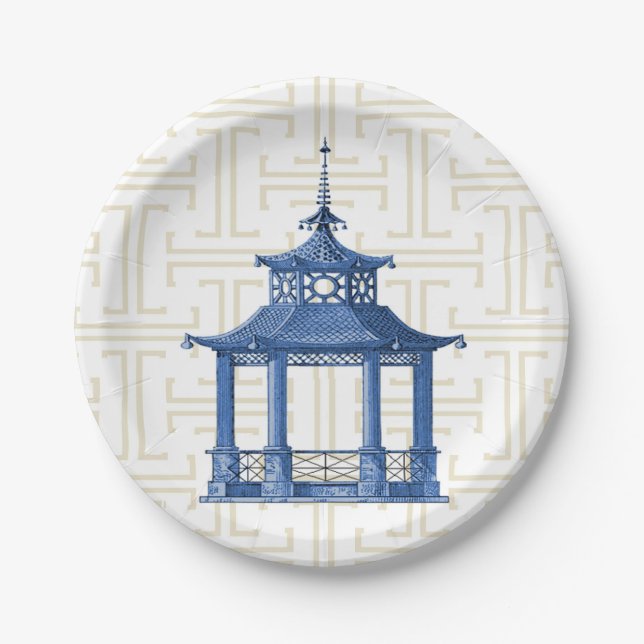 Plato De Papel Placa de papel Chinoiserie (Anverso)