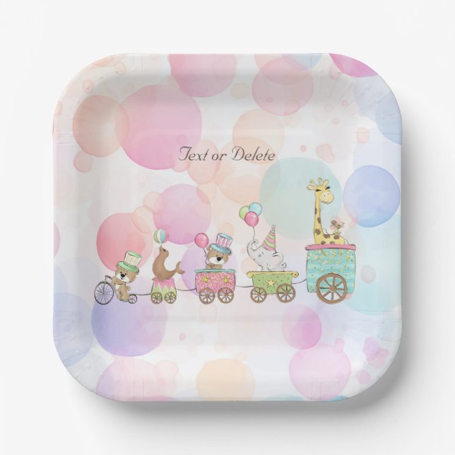 Plato De Papel Placa de papel Circus Animals (Anverso)