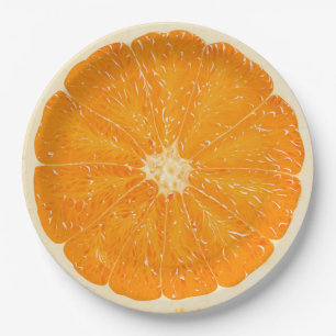 Plato De Papel Placa de papel cítrico Naranja