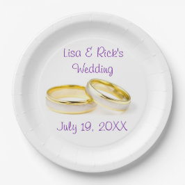 Plato De Papel Placa de papel clásica de anillos bodas