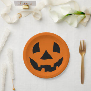 Plato De Papel Placa de papel clásica Jack-O'-Lantern Halloween