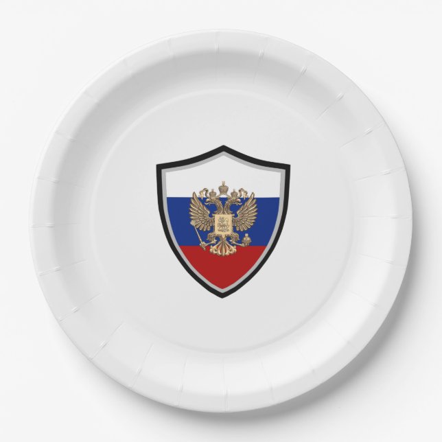 Plato De Papel Placa de papel con cubierta de bandera rusa (Anverso)