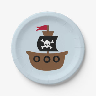 Plato De Papel Placa de papel con el barco pirata