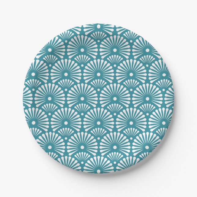 Plato De Papel Placa de papel con ornamento floral (Anverso)