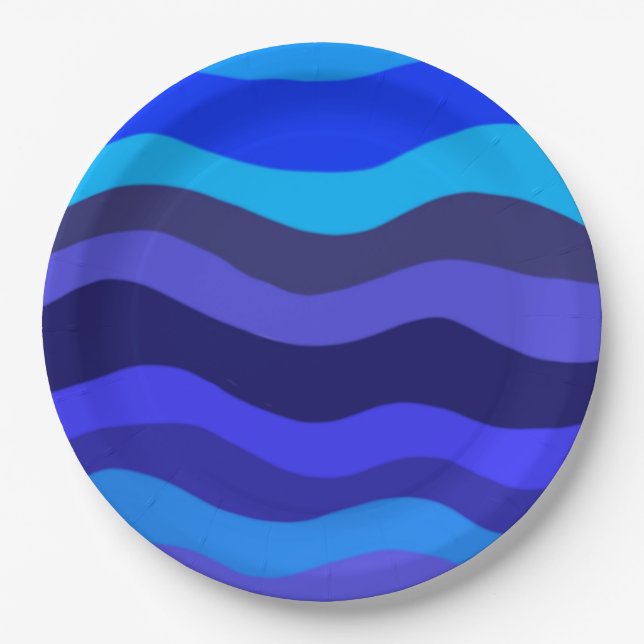 Plato De Papel Placa de papel con sensación de azul (Anverso)