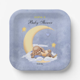 Plato De Papel Placa de papel con un lindo conejito de peluche.