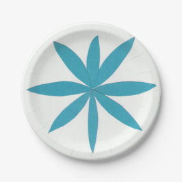 Plato De Papel Placa de papel con una estrella turquesa