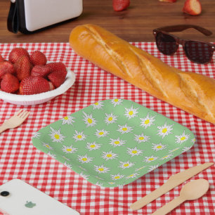 Plato De Papel Placa de papel cuadrada verde clara del motivo de 