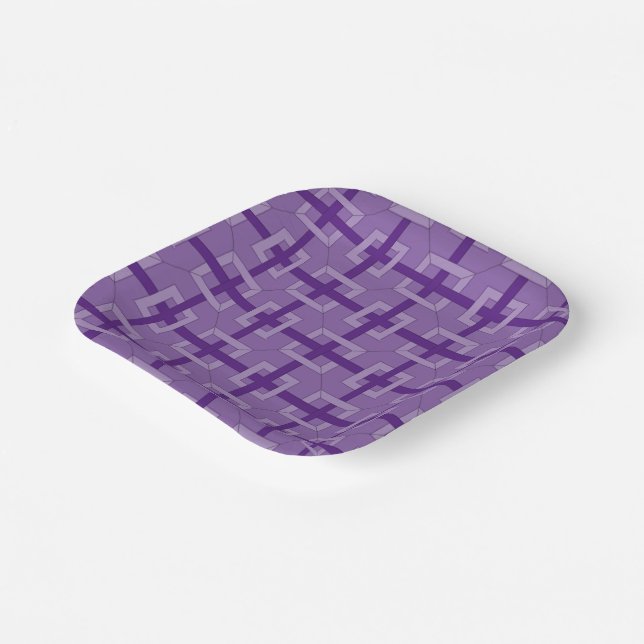 Plato De Papel Placa de papel - Cuadrados entrelazados (Angular)