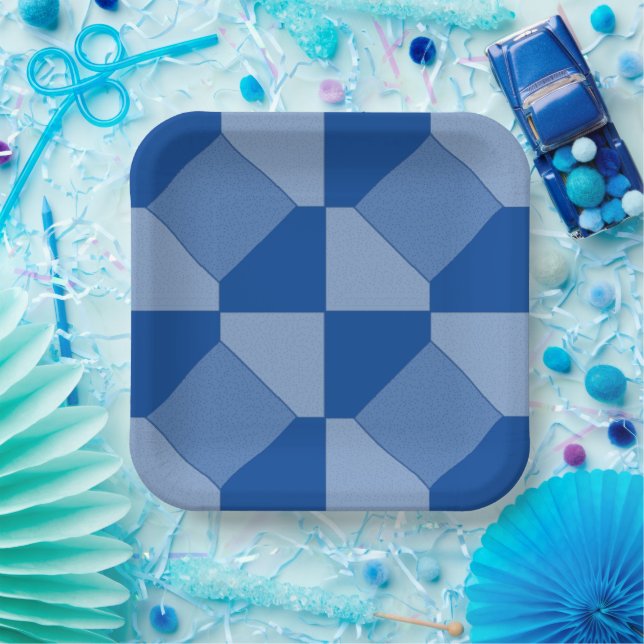 Plato De Papel Placa de papel - Cuadrados y triángulos (Fiesta)