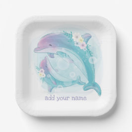 PLATO DE PAPEL PLACA DE PAPEL : CUMPLEAÑOS DE LOS NIÑOS : DELFINE