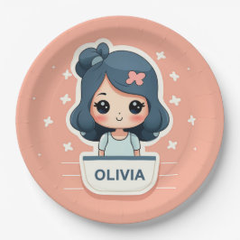 Plato De Papel Placa de papel Cute Olivia
