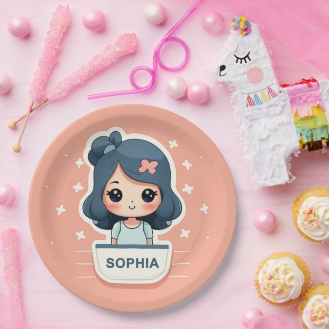Plato De Papel Placa de papel Cute Sophia (Fiesta)