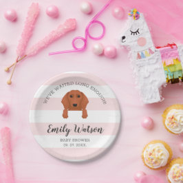 Plato De Papel Placa de papel Dachshund Baby Shower