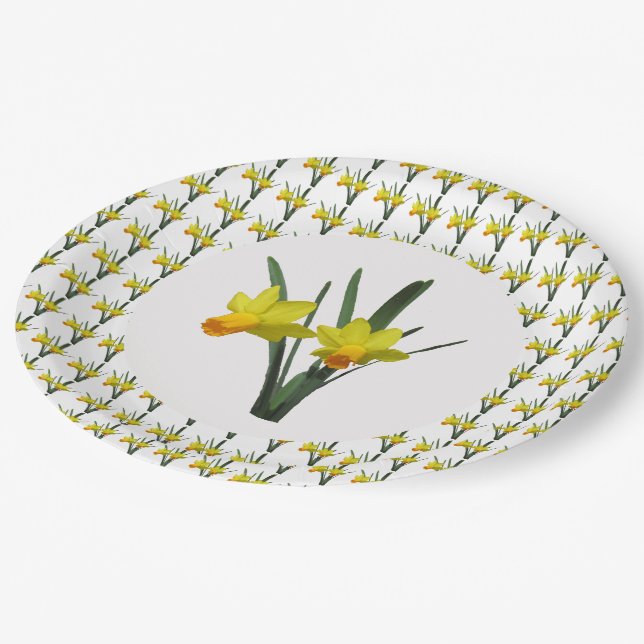 Plato De Papel Placa de papel - Daffodils (Angular)