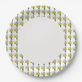 Plato De Papel Placa de papel - Daffodils en llanta
