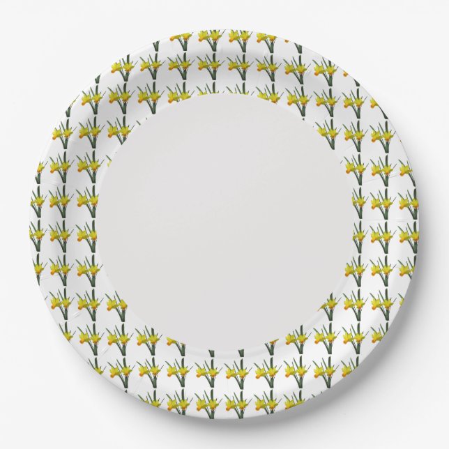 Plato De Papel Placa de papel - Daffodils en llanta (Anverso)