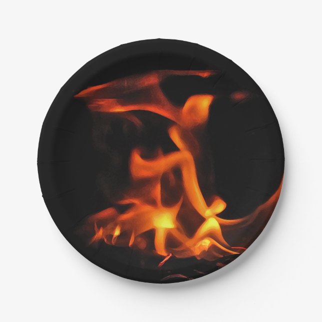 Plato De Papel Placa de papel Dancing Fire de 7 pulgadas (Anverso)