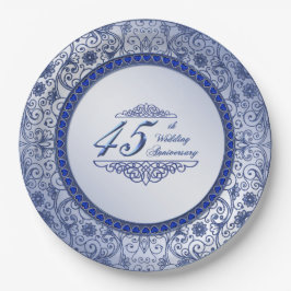 Plato De Papel Placa de papel de 45 años Boda de Sapphire