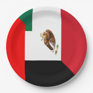 Plato De Papel Placa de papel de 9" de bandera mexicana de los Em