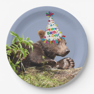 Plato De Papel Placa de papel de 9 pulgadas con cachorro de oso p