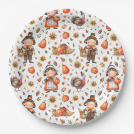 Plato De Papel Placa de papel de Acción de Gracias