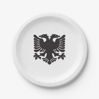 Plato De Papel Placa de papel de águila negra y albanesa blanca