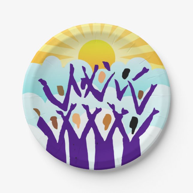 Plato De Papel Placa de papel de alegría (Anverso)