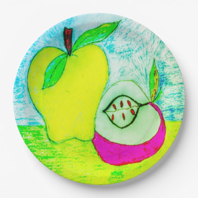 Plato De Papel Placa de papel de Apple Art (Anverso)