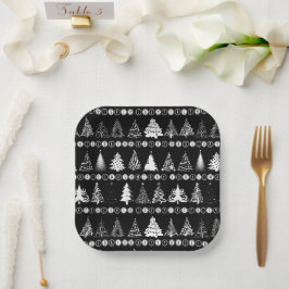 Plato De Papel Placa de papel de árbol navideño más brillante