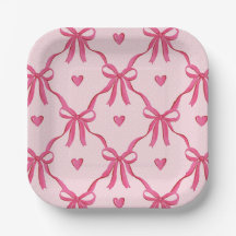 Placa de papel de arcos rosados dulces